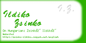 ildiko zsinko business card